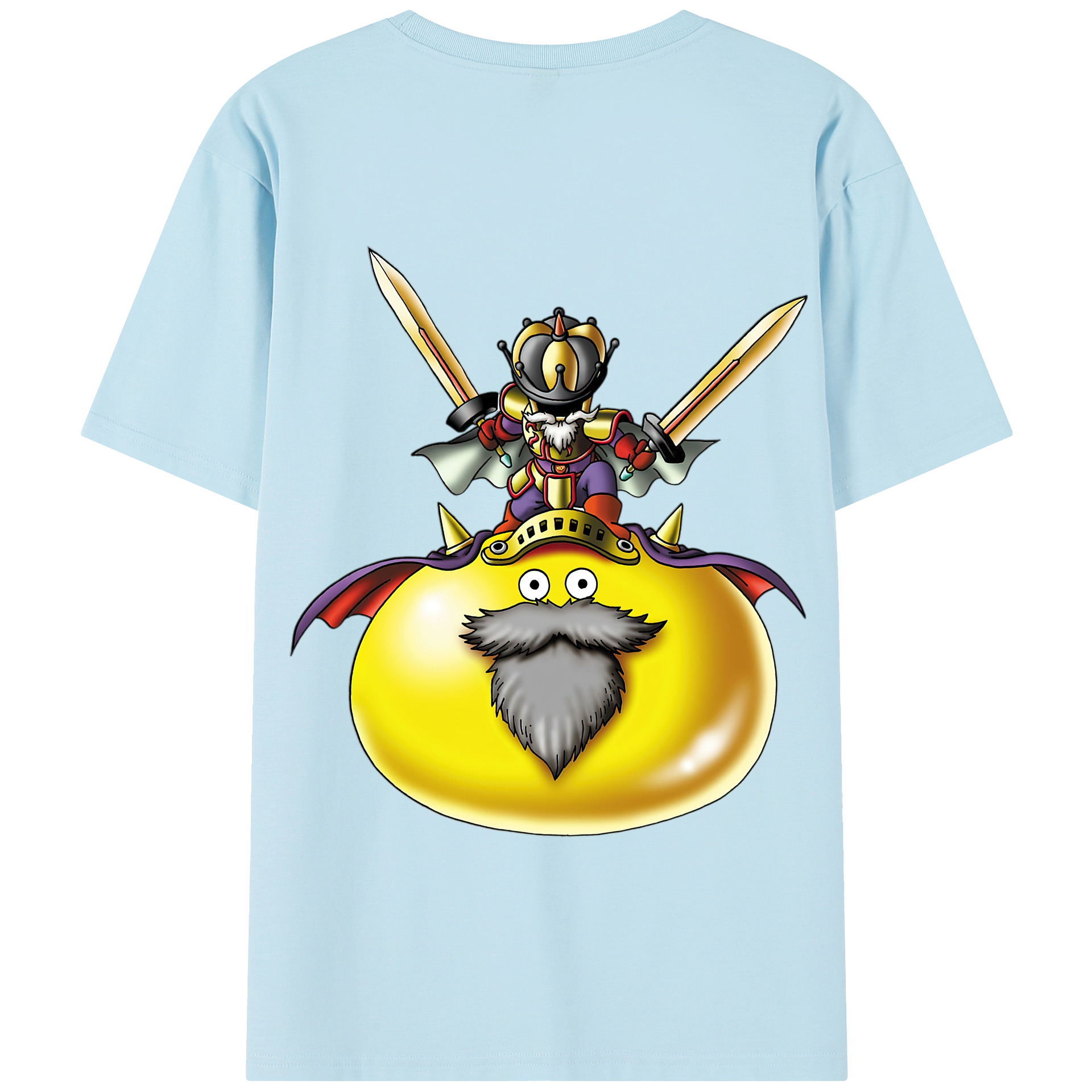 （画像用） ドラゴンクエスト Doragon Kuesuto Dragon Quest 綿100％半袖Tシャツ（背面プリント）
